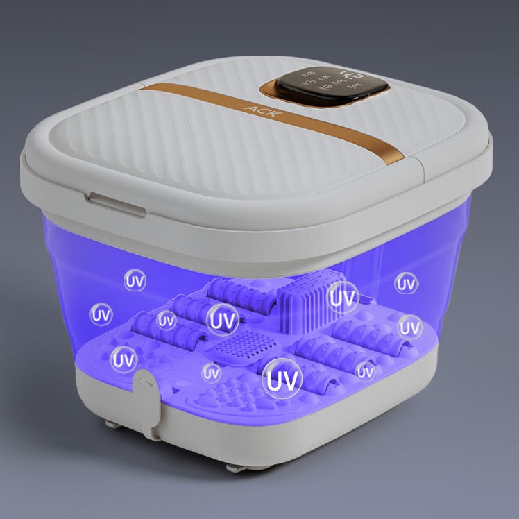 Collapsible Foot Spa with Heat and Massage – Motorized Foot Bath Massager with Remote, Adjustable Temperature, Tai Chi Rollers, Electric Foot Soak Tub