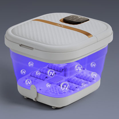 Collapsible Foot Spa with Heat and Massage – Motorized Foot Bath Massager with Remote, Adjustable Temperature, Tai Chi Rollers, Electric Foot Soak Tub